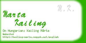 marta kailing business card
